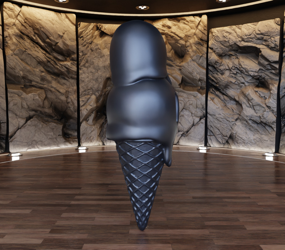 Ice Cream Skull Figure Fan Art Toy 3D print model_5