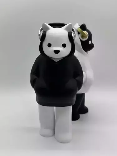 Low Fidelity Bear Headphones Figure Fan Art Toy 