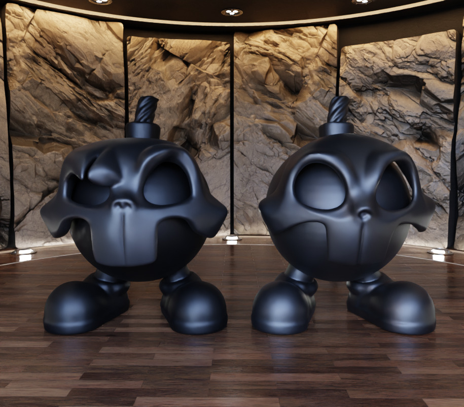 Skull Mask Bomb Figure Fan Art Toy 3D print model_1