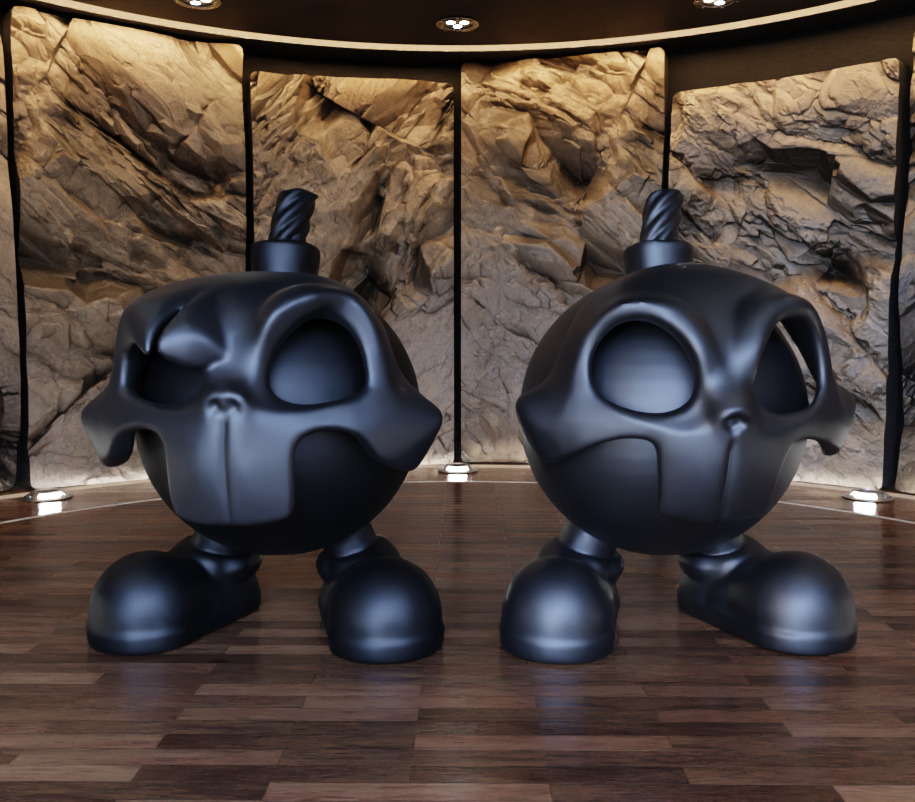 Skull Mask Bomb Figure Fan Art Toy 3D print model_2