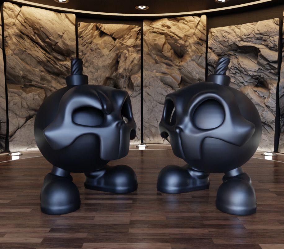 Skull Mask Bomb Figure Fan Art Toy 3D print model_12