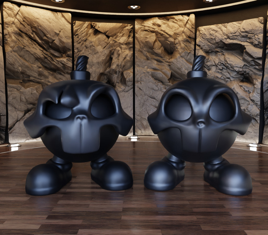 Skull Mask Bomb Figure Fan Art Toy 3D print model_14