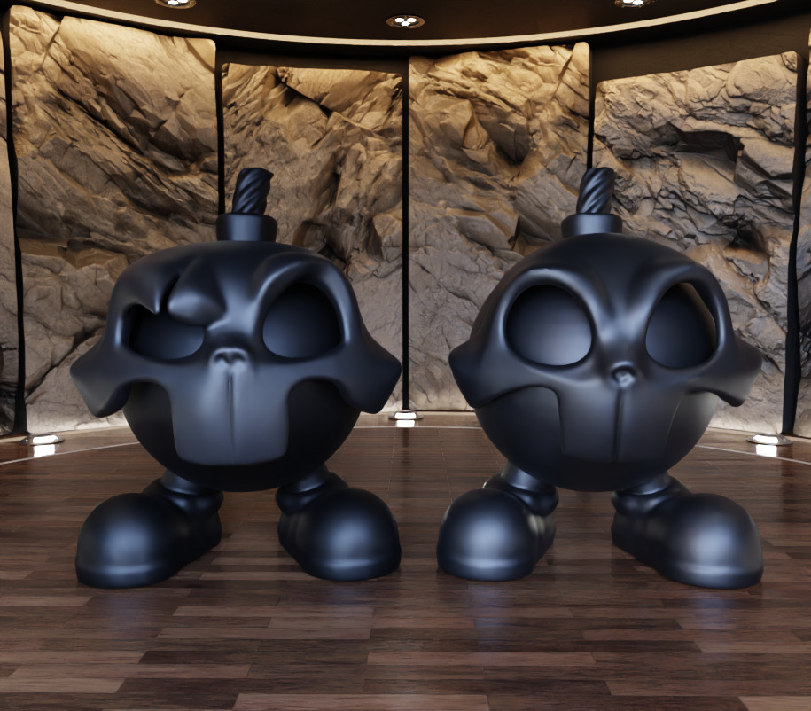 Skull Mask Bomb Figure Fan Art Toy 3D print model_15