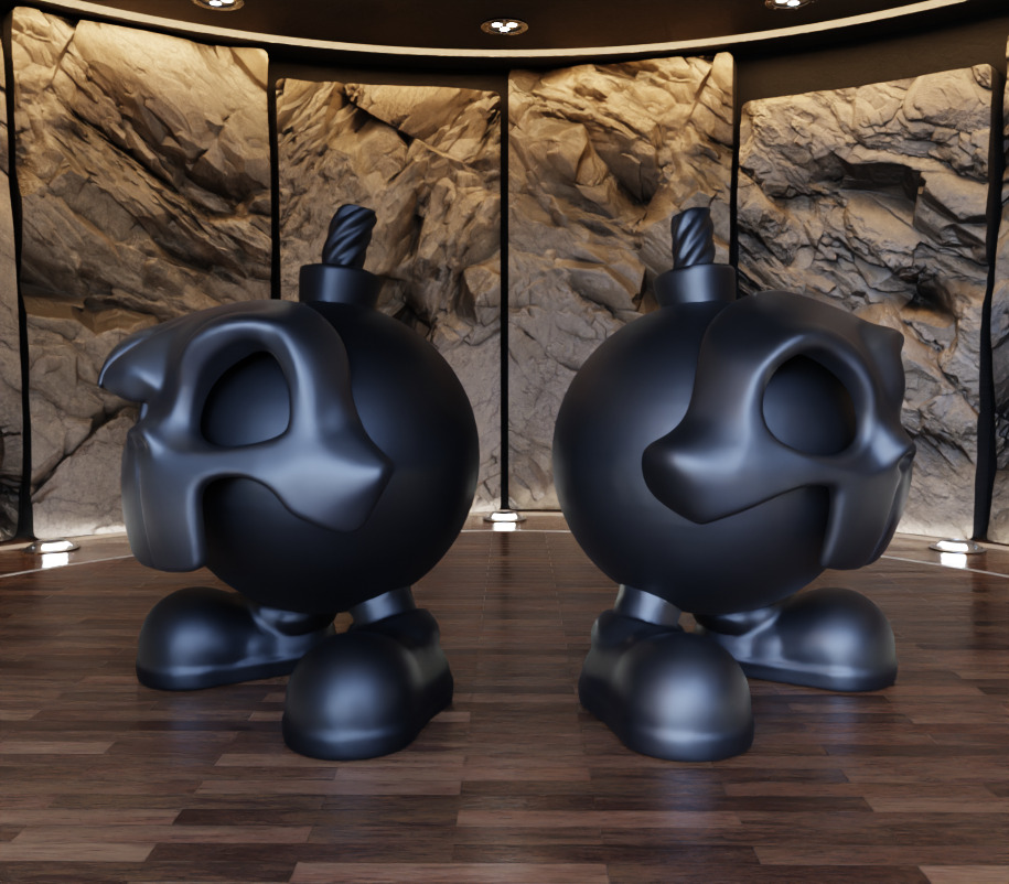 Skull Mask Bomb Figure Fan Art Toy 3D print model_4