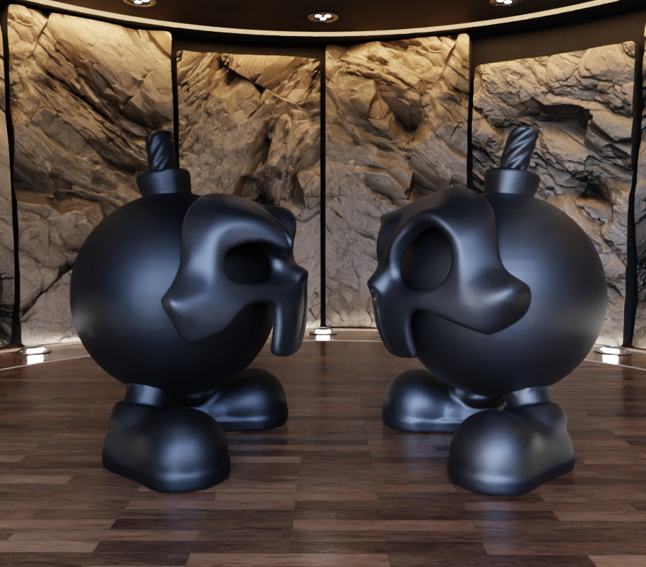 Skull Mask Bomb Figure Fan Art Toy 3D print model_11