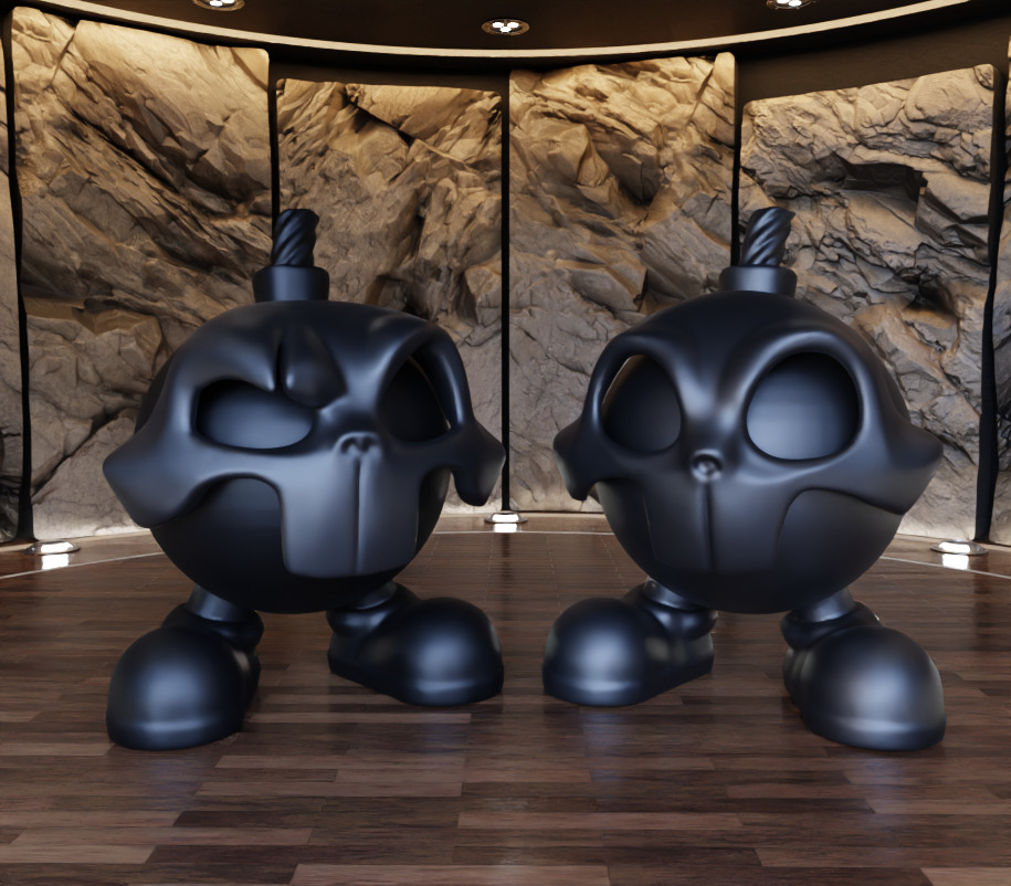 Skull Mask Bomb Figure Fan Art Toy 3D print model_13