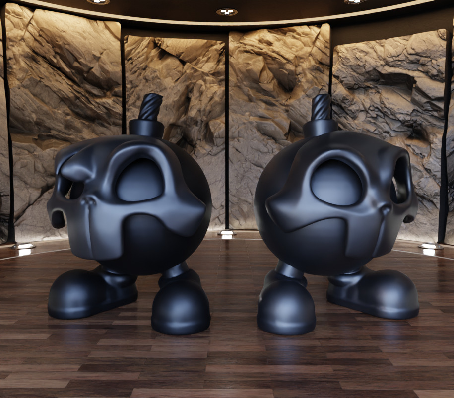 Skull Mask Bomb Figure Fan Art Toy 3D print model_3