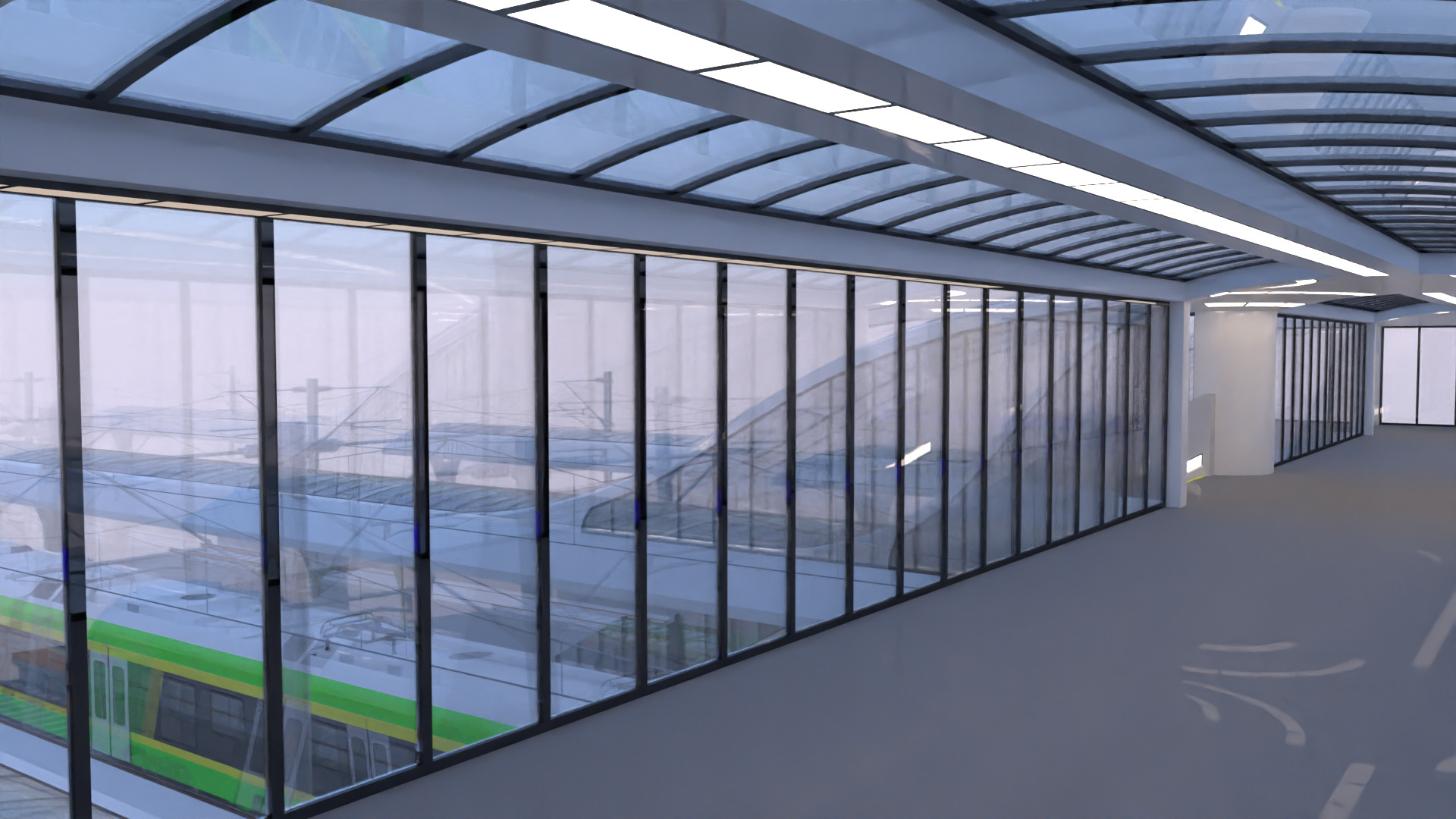 Station with Stadler Flirt II 3D model_8