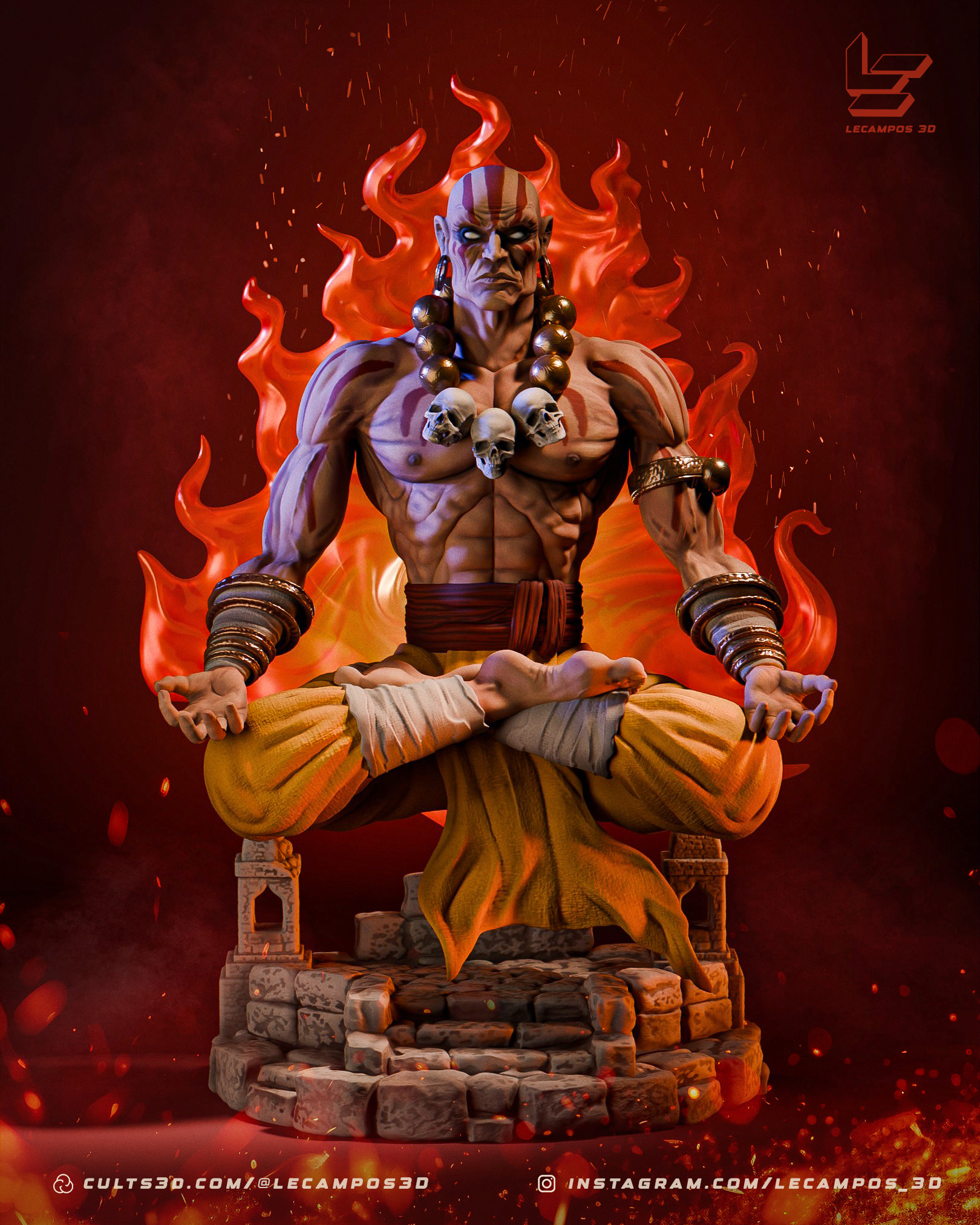 Dhalsim - Street Fighter 3D print model_13