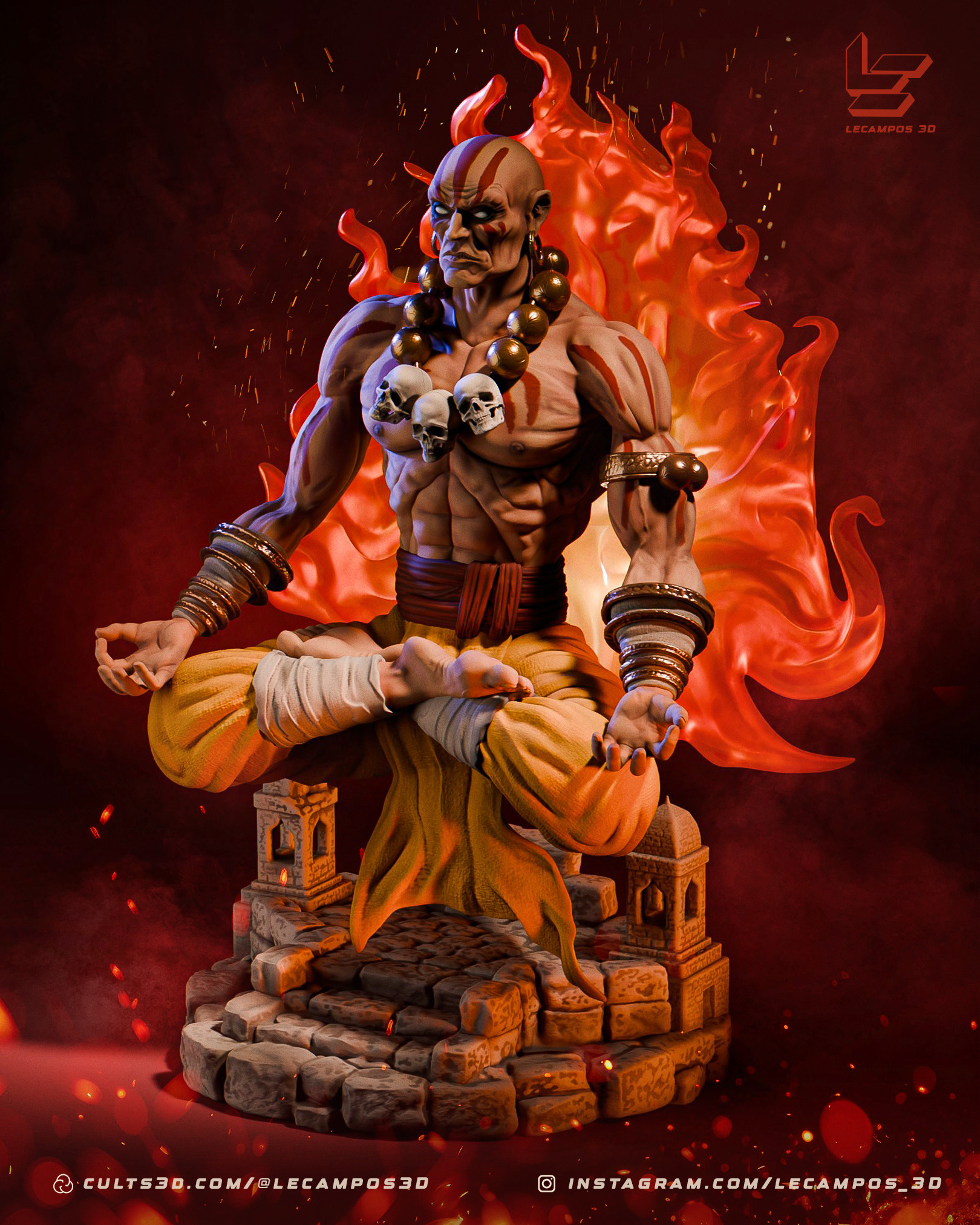 Dhalsim - Street Fighter 3D print model_2