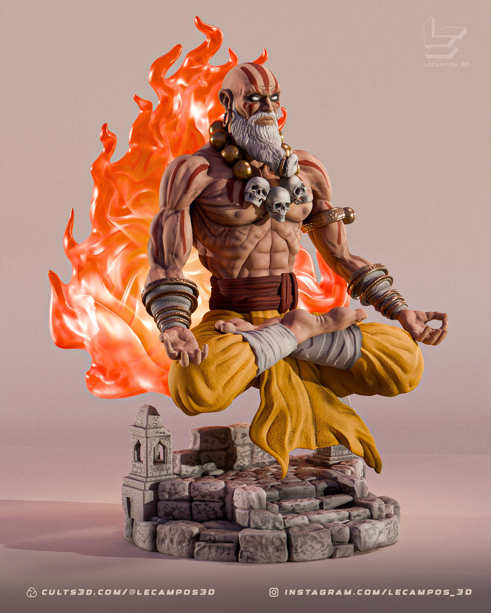 Dhalsim - Street Fighter 3D print model_9