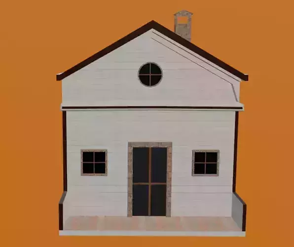 traditional wooden House 3d design with Realistic Details