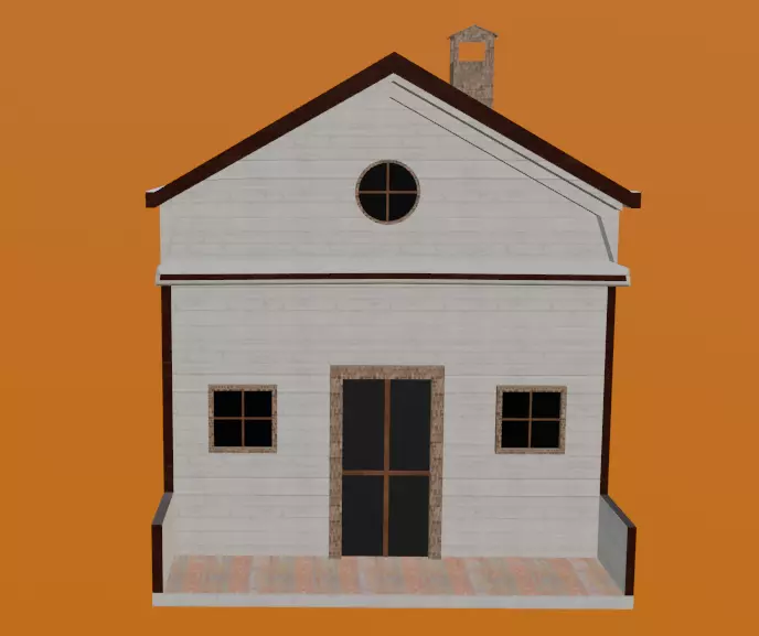 traditional wooden House 3d design with Realistic Details Free 3D print model_0