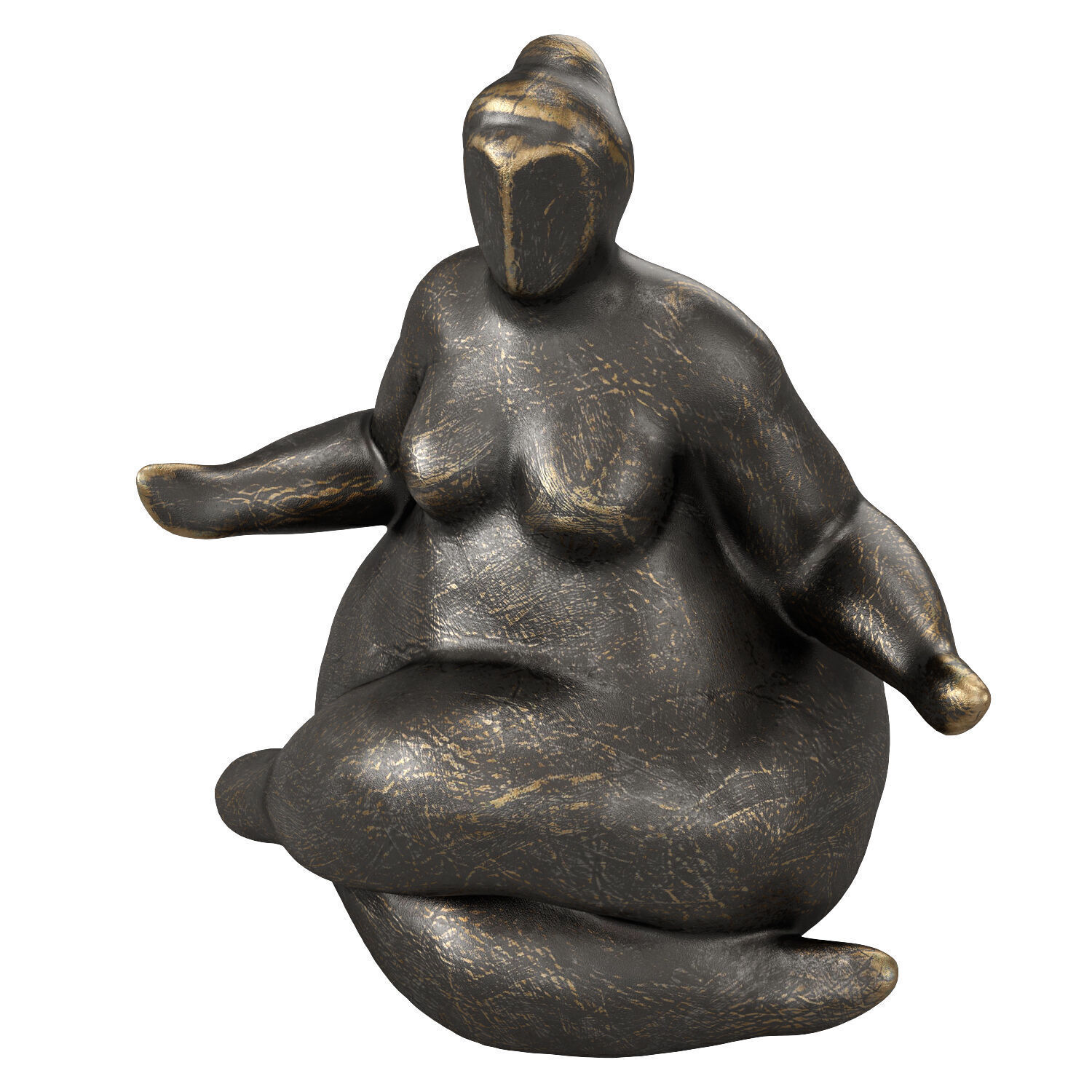 Freya Meditating Female Form Sculpture 3D model_1