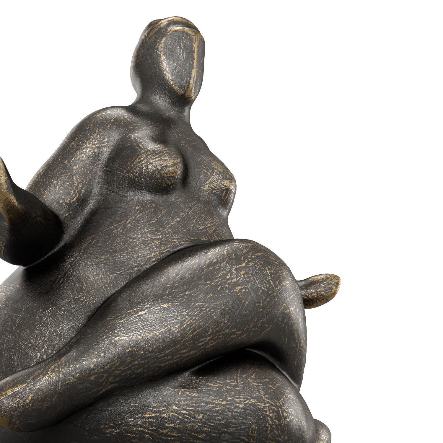 Freya Meditating Female Form Sculpture 3D model_3