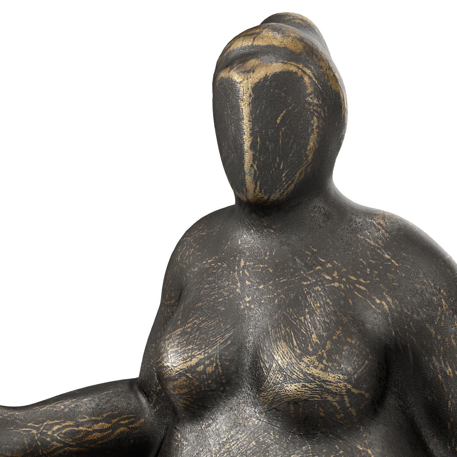 Freya Meditating Female Form Sculpture 3D model_4