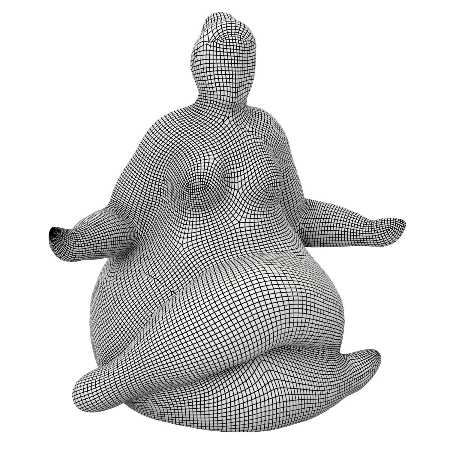 Freya Meditating Female Form Sculpture 3D model_5
