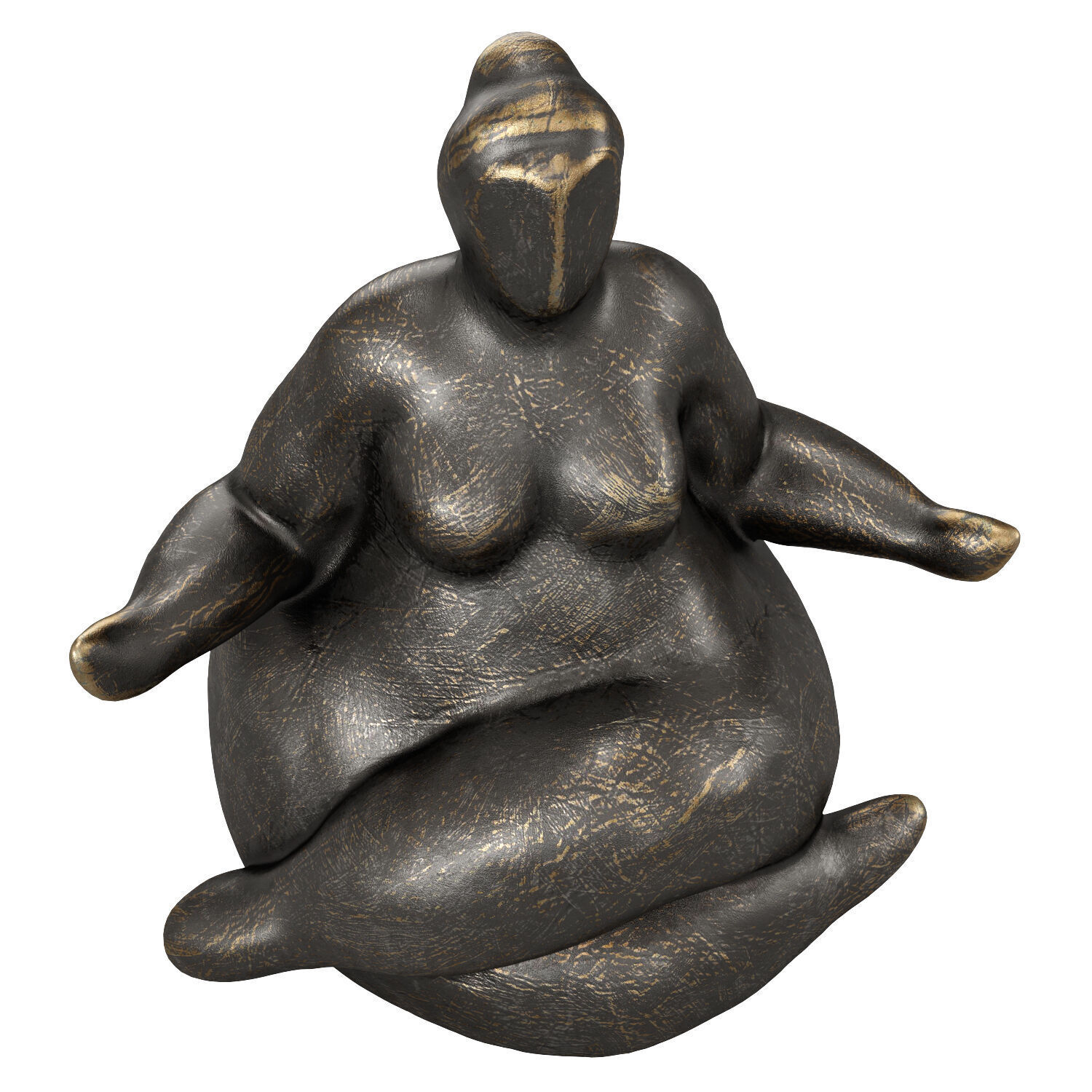 Freya Meditating Female Form Sculpture 3D model_2