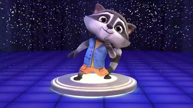 Cute 3d Racoon Model Lowpoly 