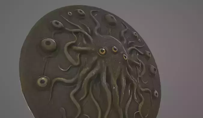 Game-Ready Cthulhu Horror Monster Statue Low-poly 3D model