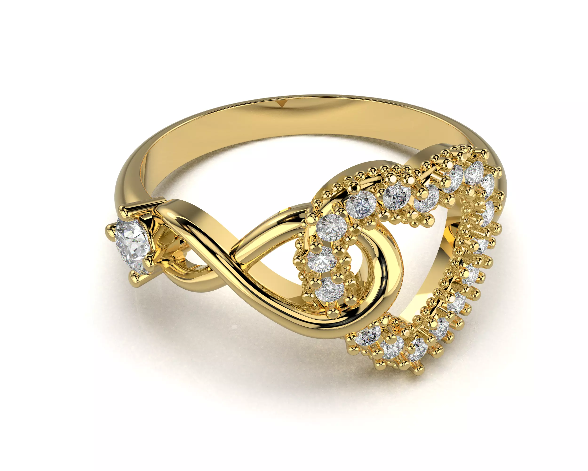 3D printable model ring heart and infinity- STL for 3d printing 3D print model_0