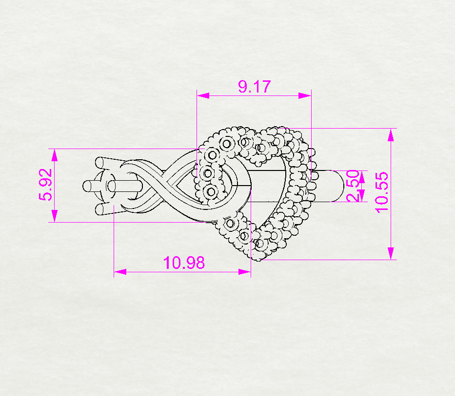 3D printable model ring heart and infinity- STL for 3d printing 3D print model_7