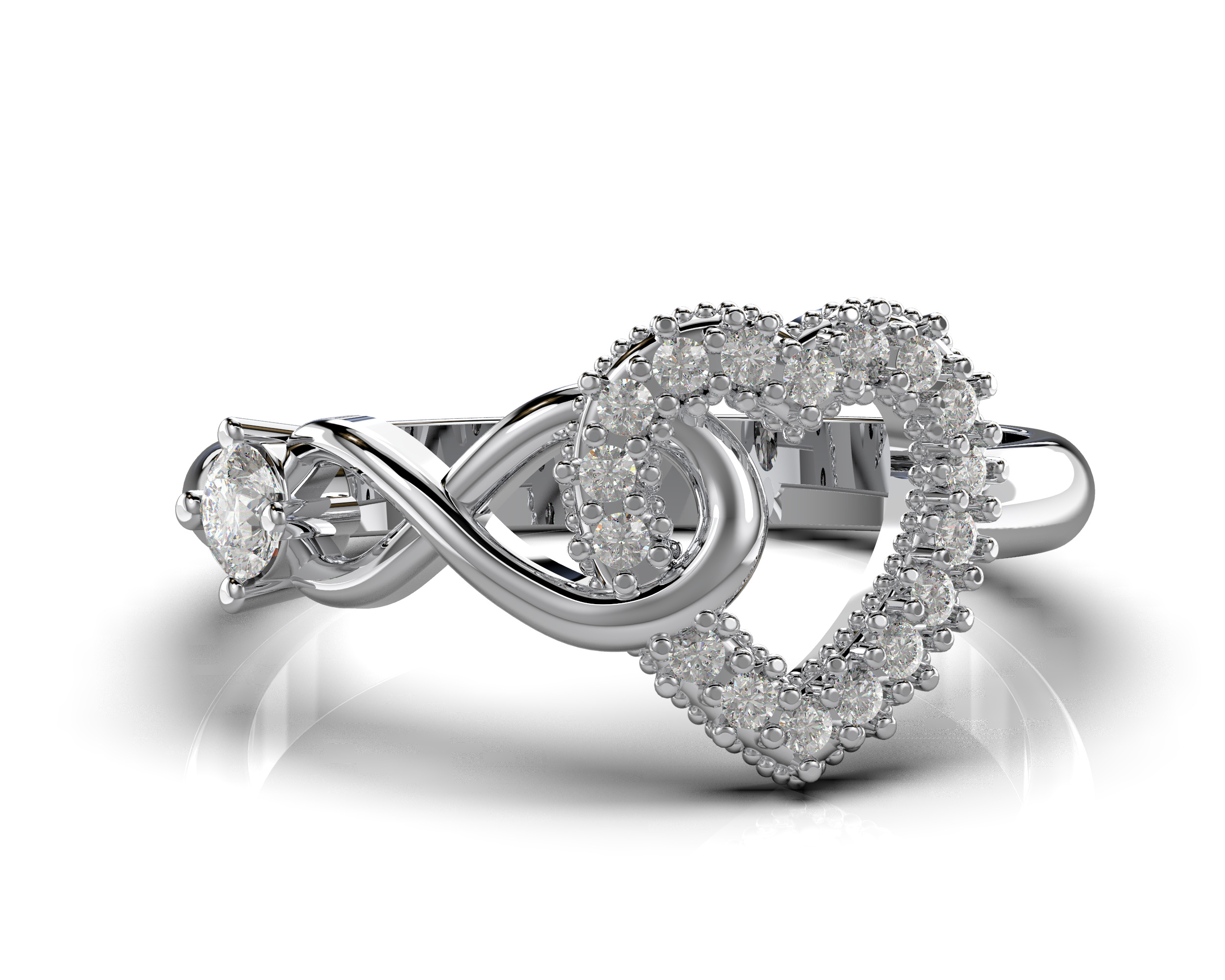 3D printable model ring heart and infinity- STL for 3d printing 3D print model_4