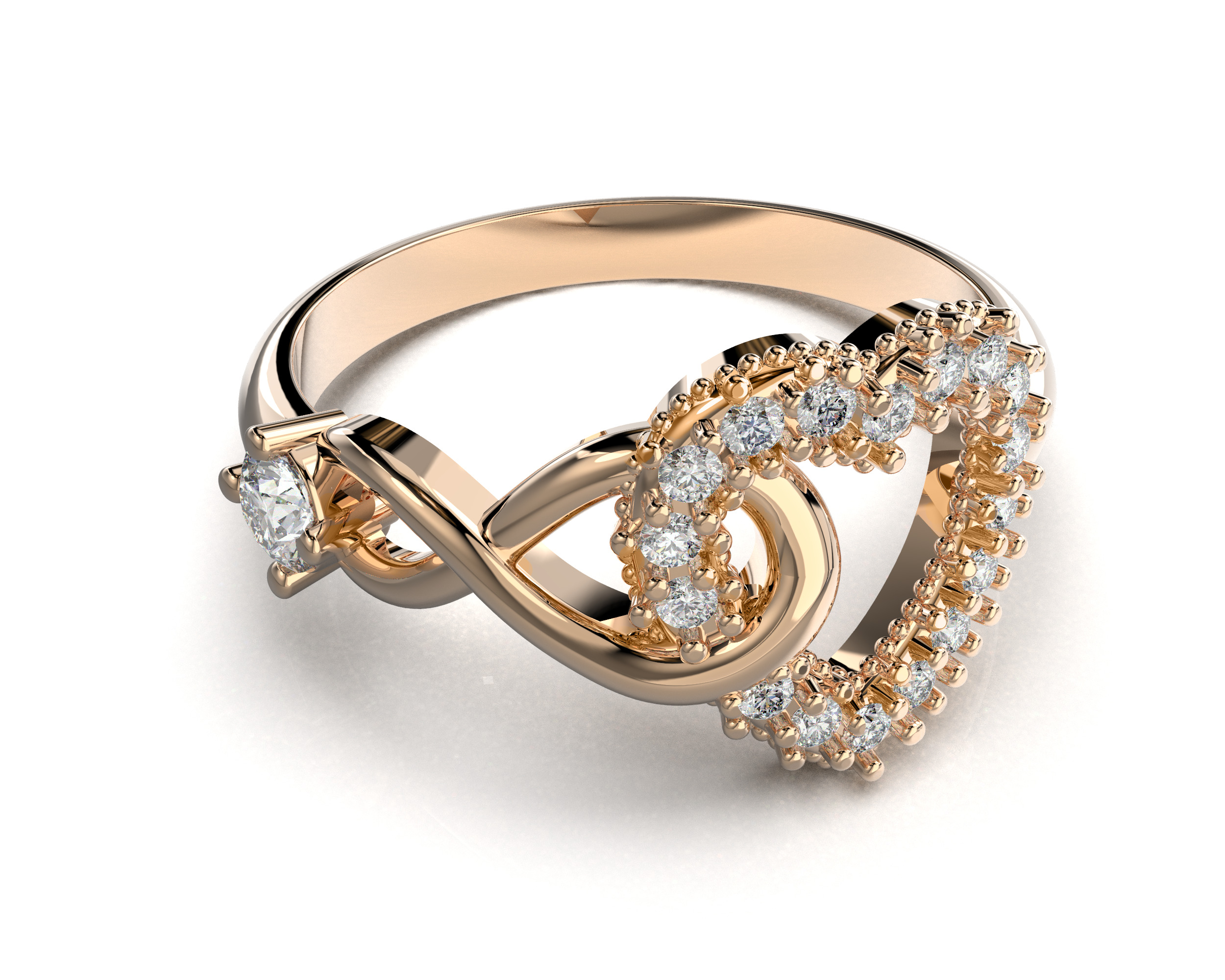 3D printable model ring heart and infinity- STL for 3d printing 3D print model_3