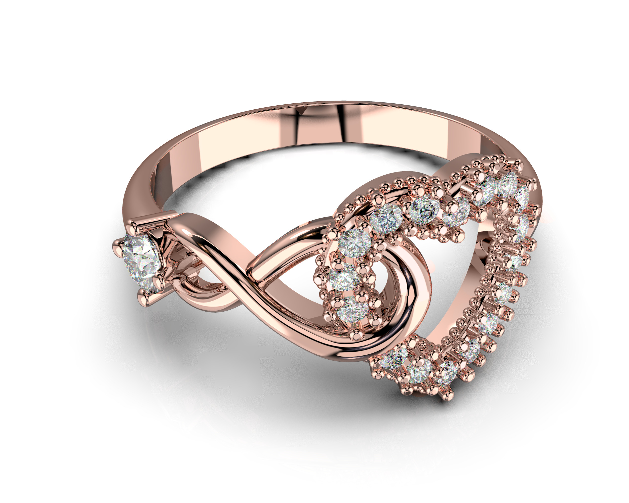 3D printable model ring heart and infinity- STL for 3d printing 3D print model_5