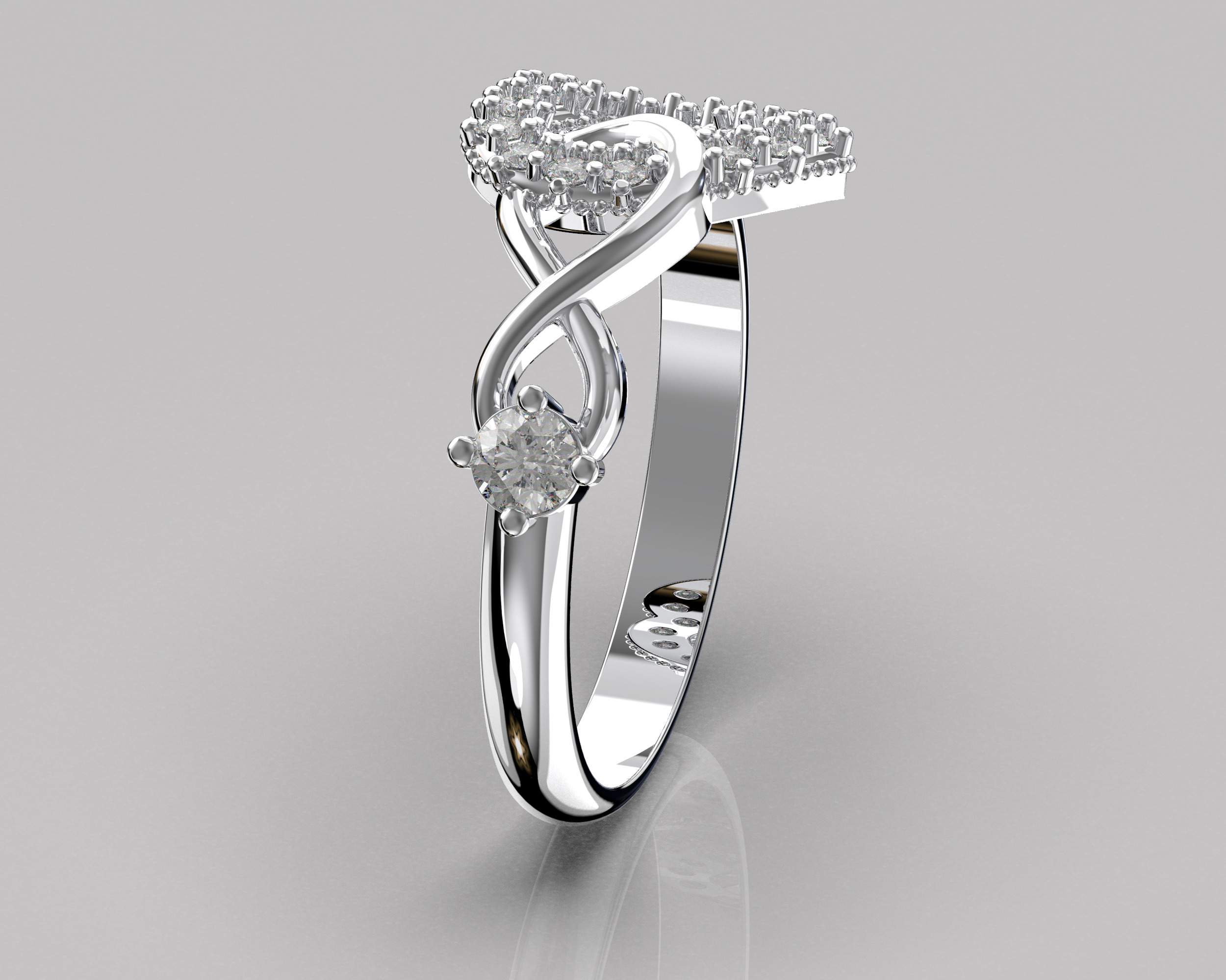 3D printable model ring heart and infinity- STL for 3d printing 3D print model_6