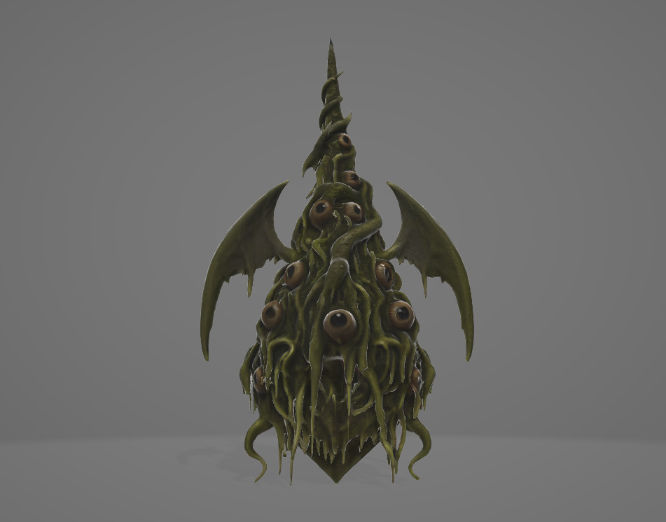 Game-Ready Eldritch Horror Monster Statue 2 Low-poly 3D model Low-poly 3D model_1