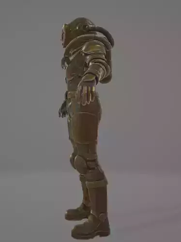 Game-Ready Rigged Deepsea Diver Low-poly 3D model 