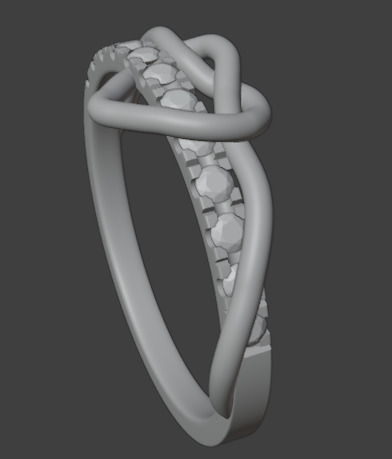 Anillo con microengaste de corazon hecho para oro  3D print model_2