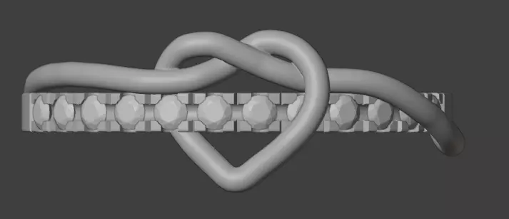 Anillo con microengaste de corazon hecho para oro  3D print model_0