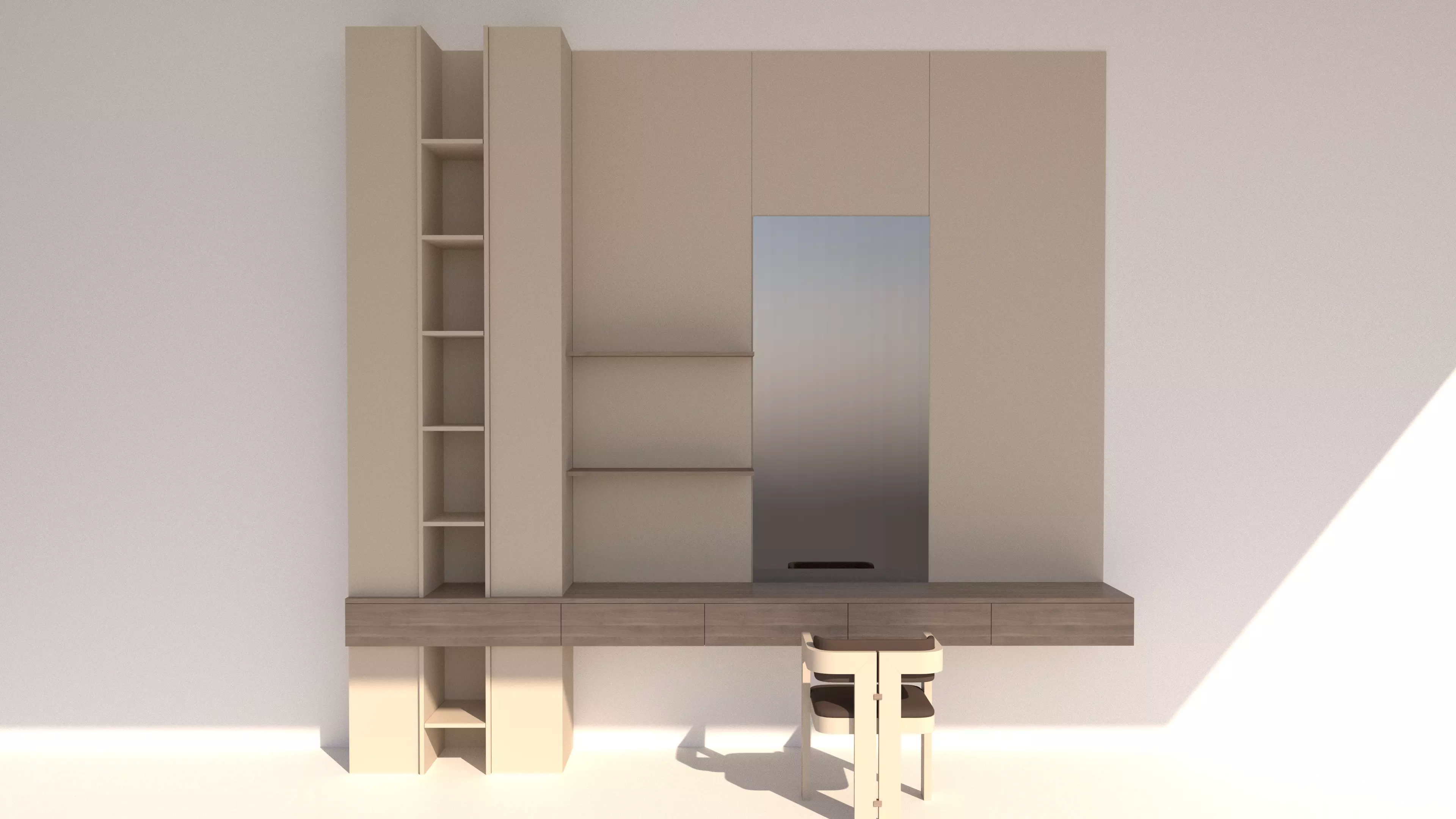 Serena Line Elegance D-Table with office - Sleek 3D model