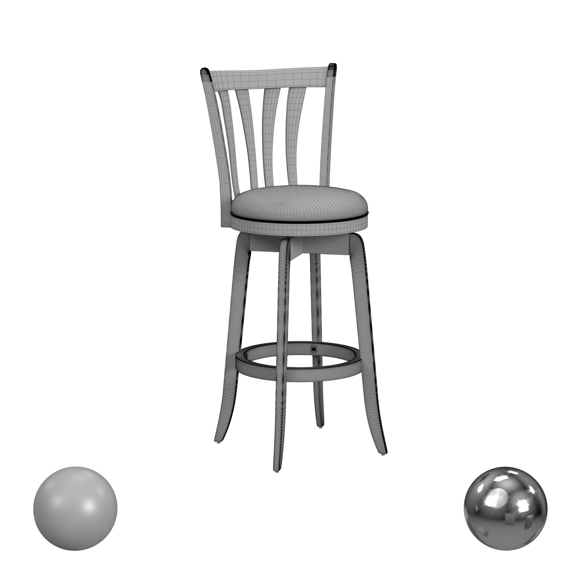 Savana Swivel Bar Height Stool 3D model_3