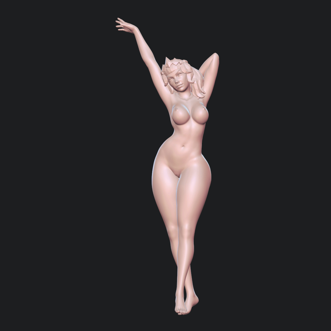 anime nude girl 3D print model_8