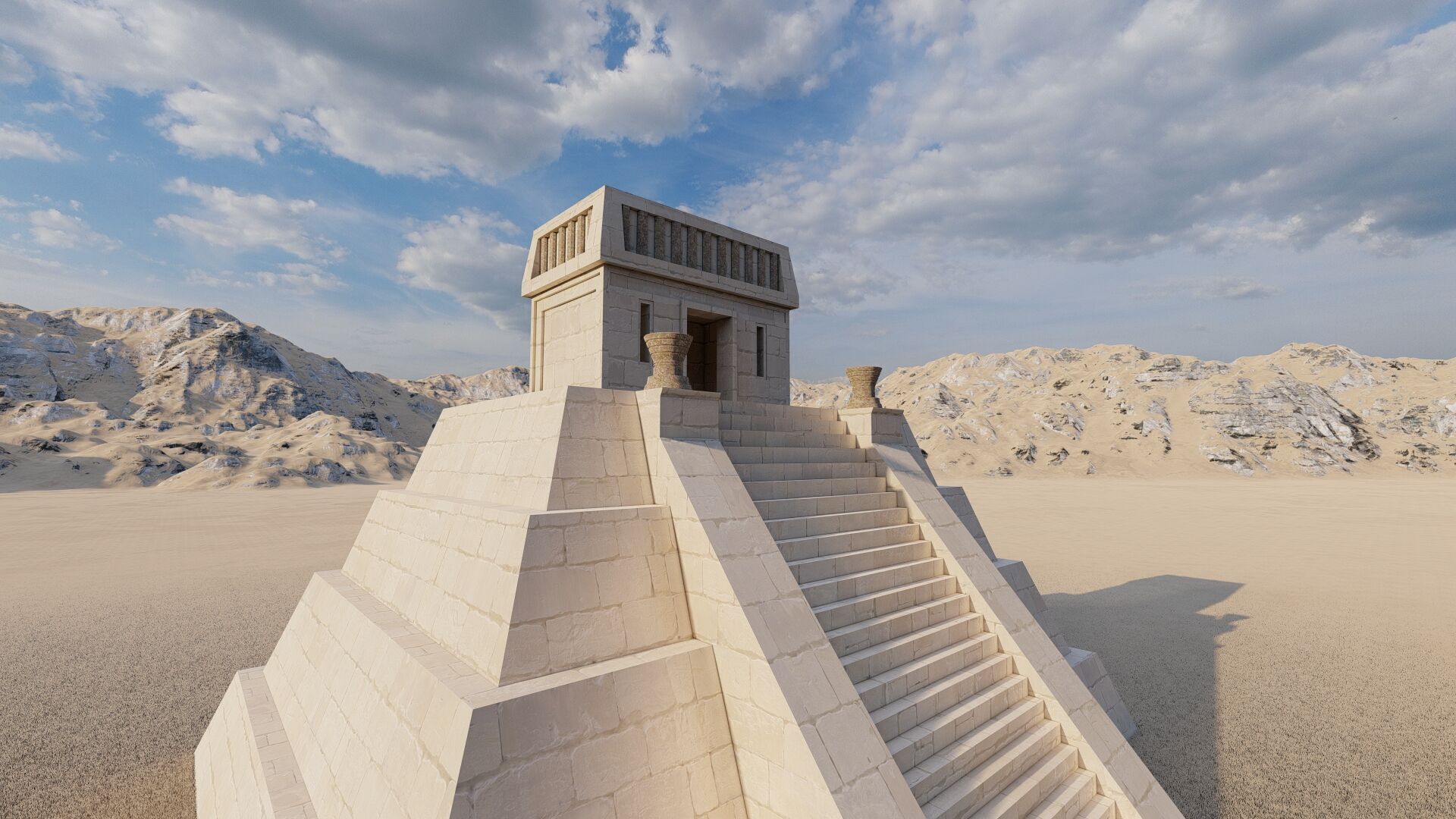 Zigurat ancient pyramid-Ziggurat Temple 3D model_12