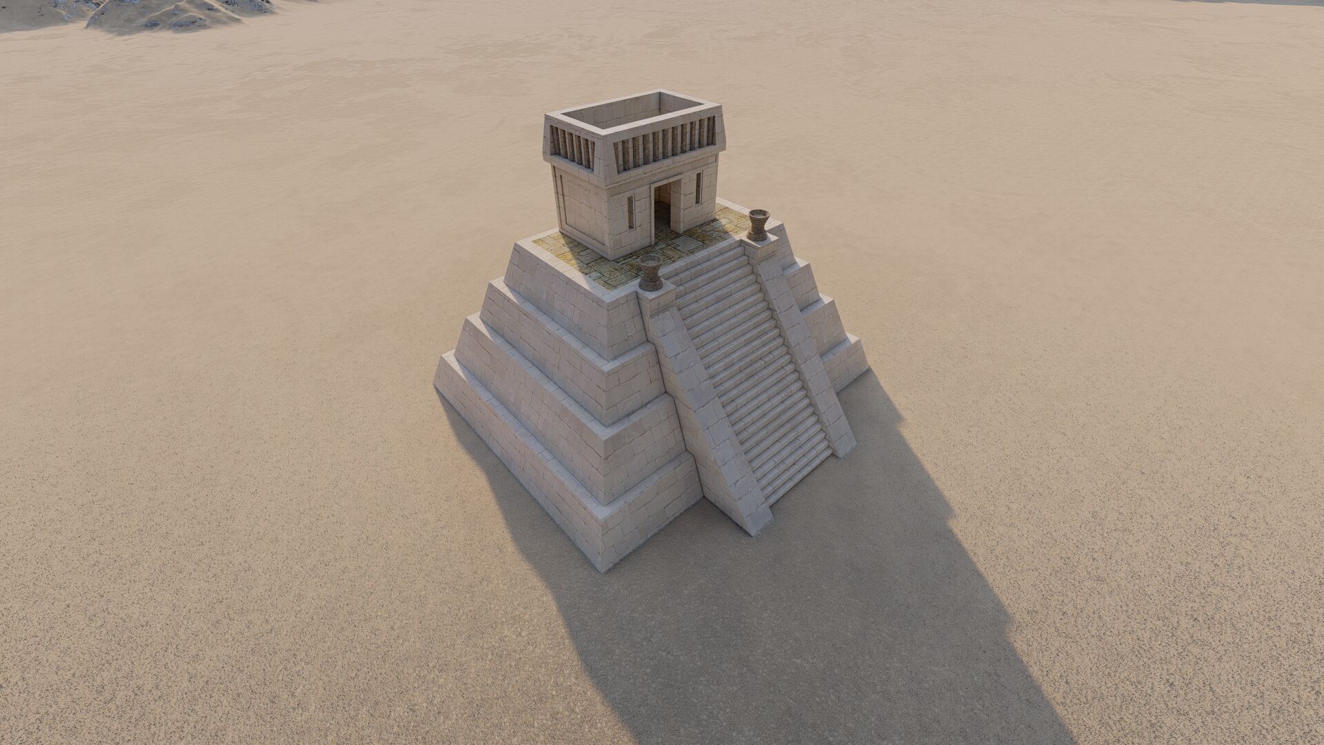 Zigurat ancient pyramid-Ziggurat Temple 3D model_6