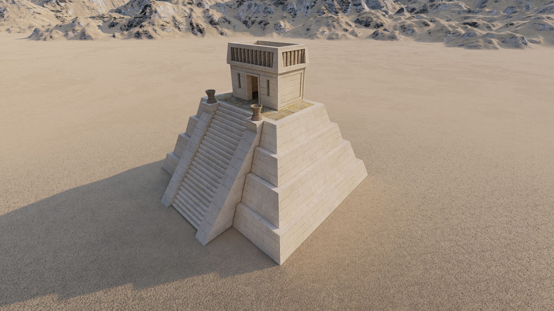 Zigurat ancient pyramid-Ziggurat Temple 3D model_14