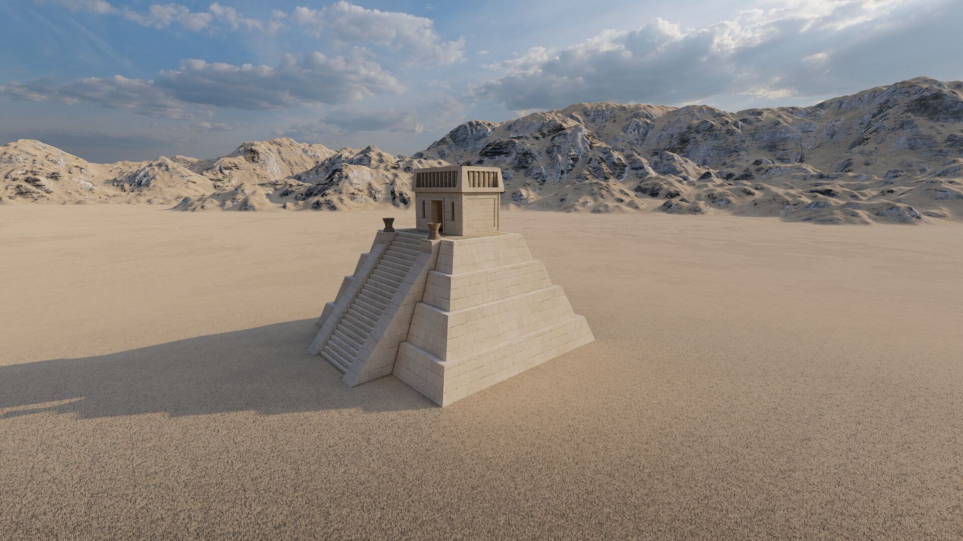 Zigurat ancient pyramid-Ziggurat Temple 3D model_8