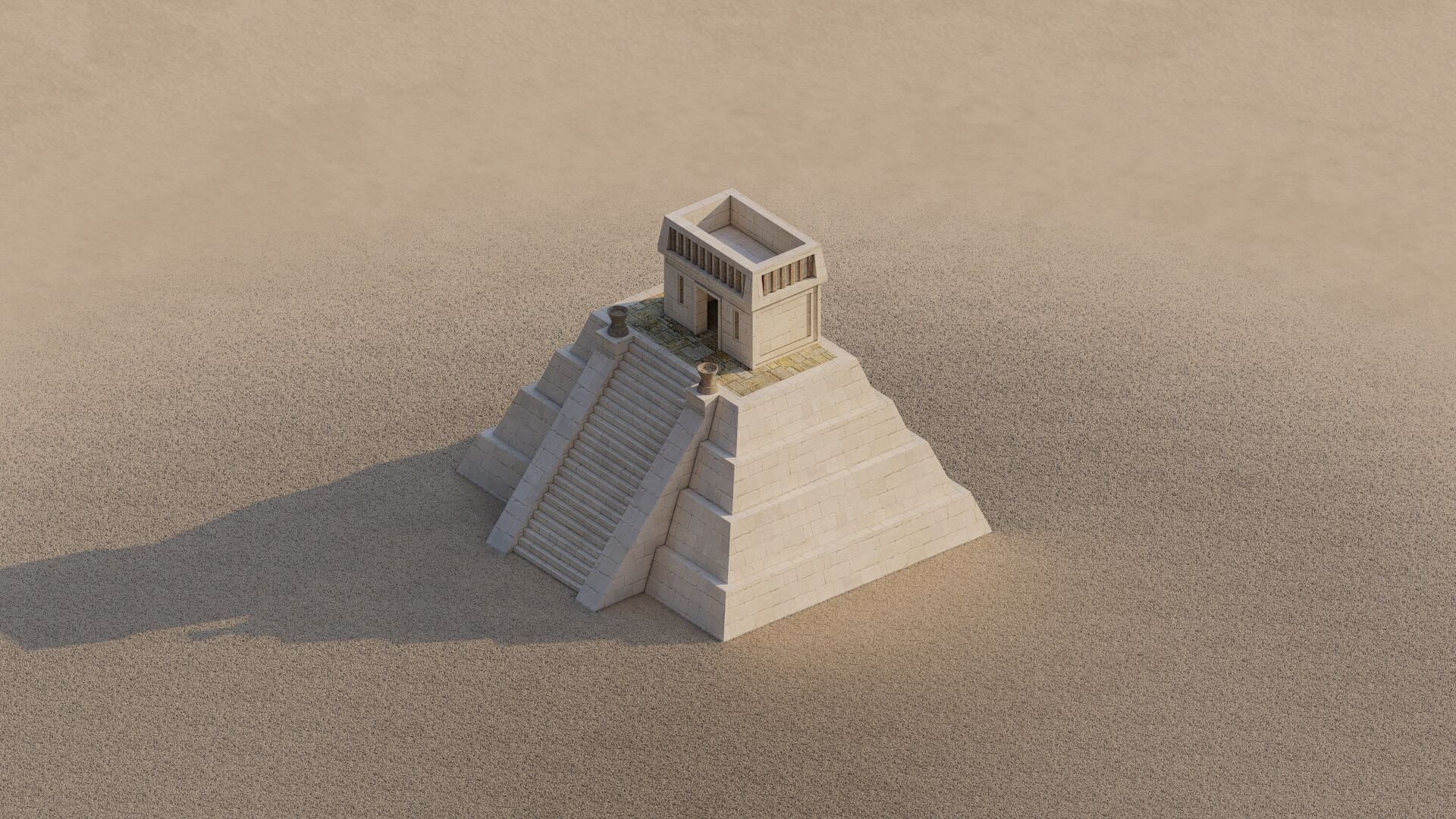 Zigurat ancient pyramid-Ziggurat Temple 3D model_16
