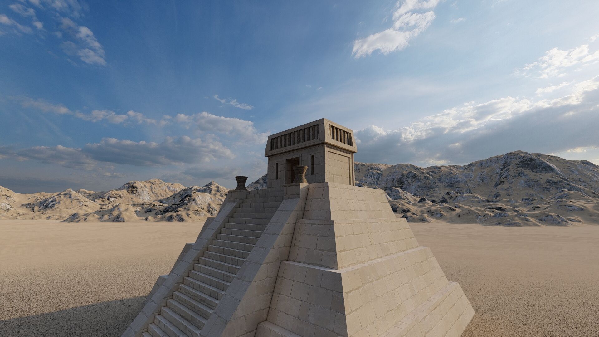 Zigurat ancient pyramid-Ziggurat Temple 3D model_2
