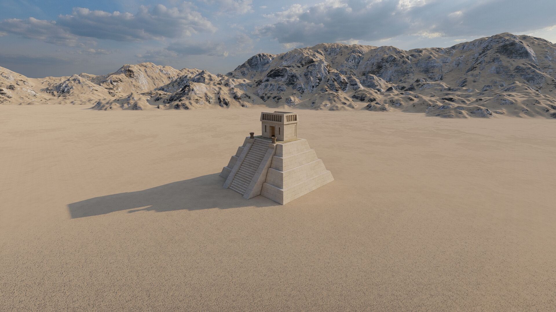 Zigurat ancient pyramid-Ziggurat Temple 3D model_1