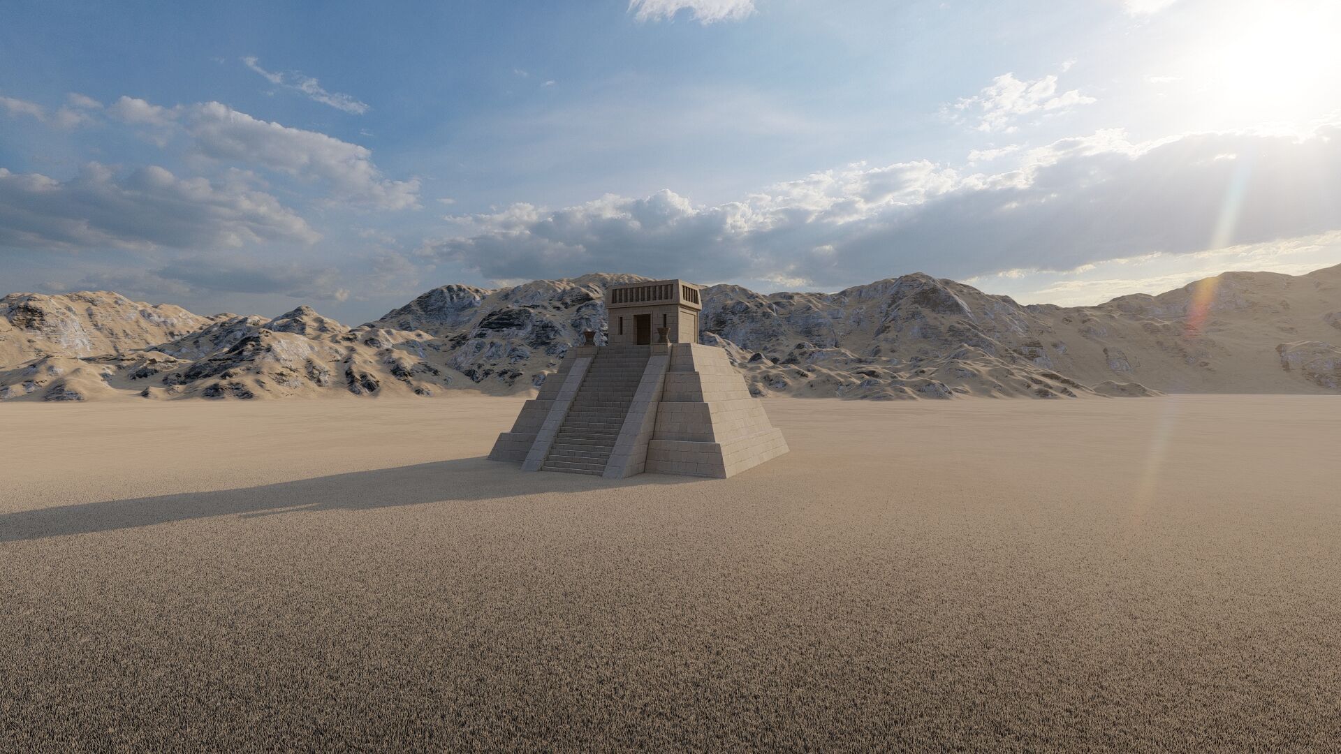 Zigurat ancient pyramid-Ziggurat Temple 3D model_13