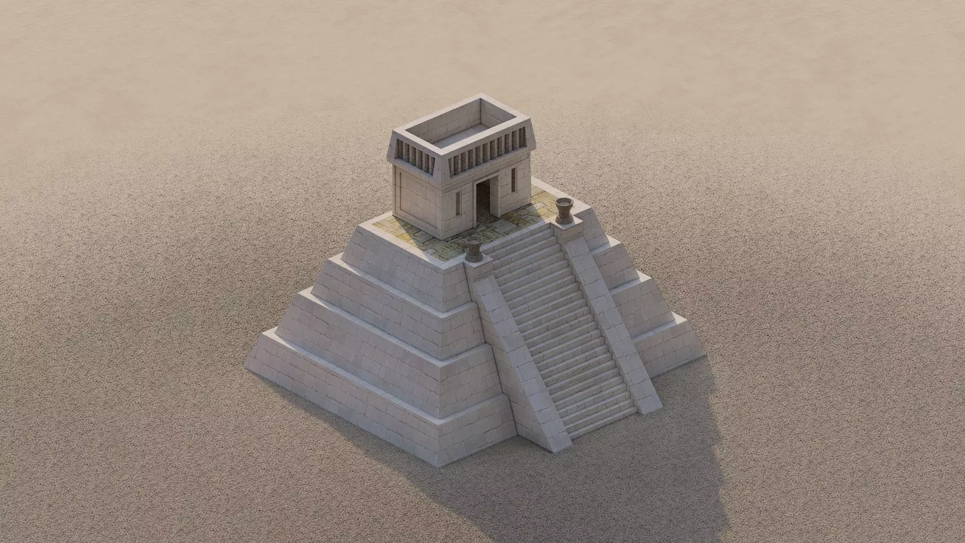 Zigurat ancient pyramid-Ziggurat Temple 3D model_0