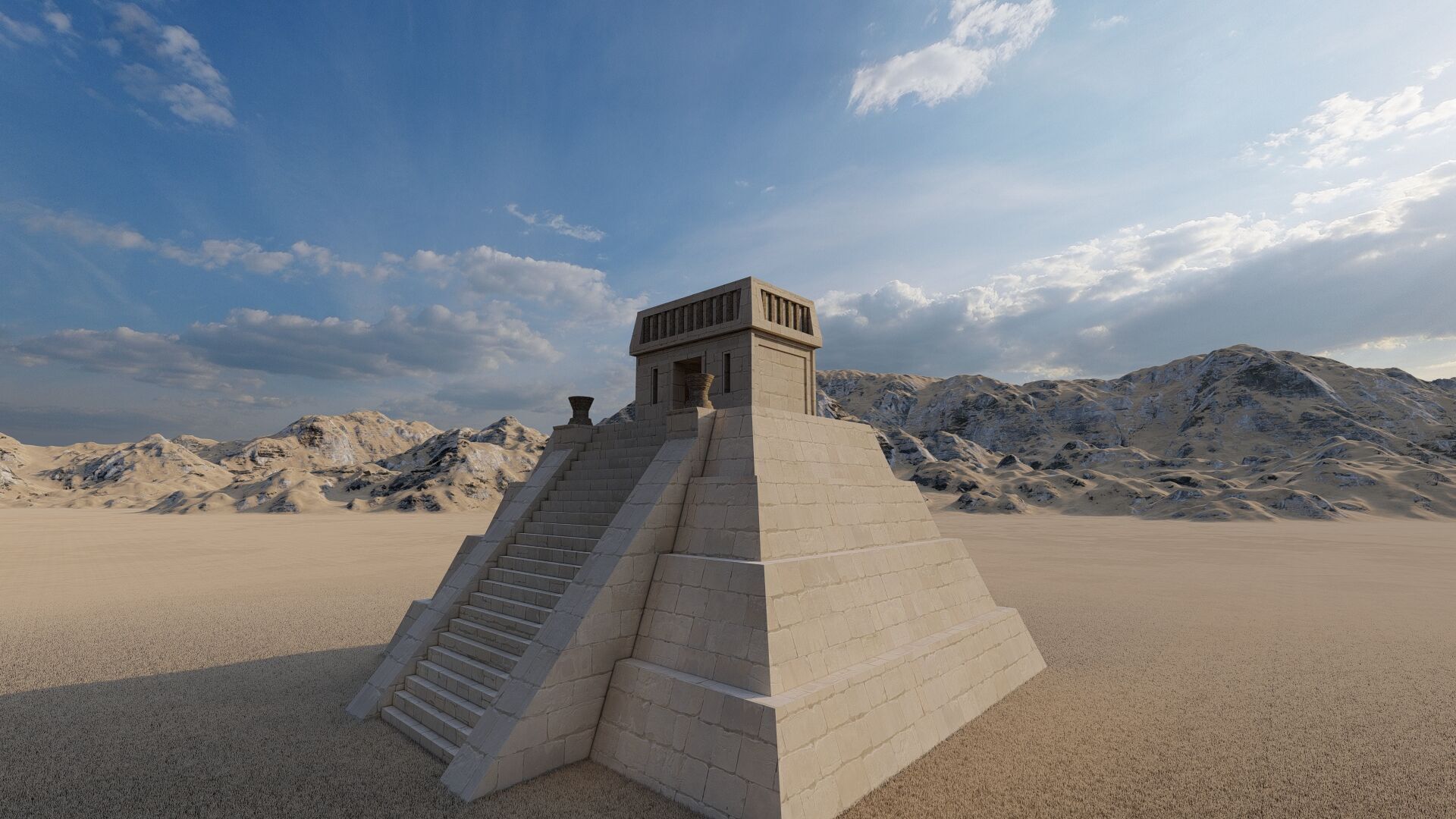 Zigurat ancient pyramid-Ziggurat Temple 3D model_19