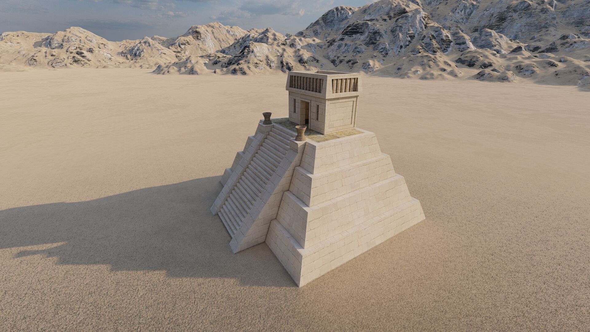 Zigurat ancient pyramid-Ziggurat Temple 3D model_17