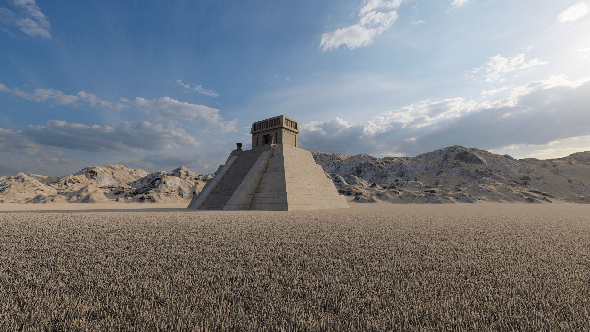 Zigurat ancient pyramid-Ziggurat Temple 3D model_10