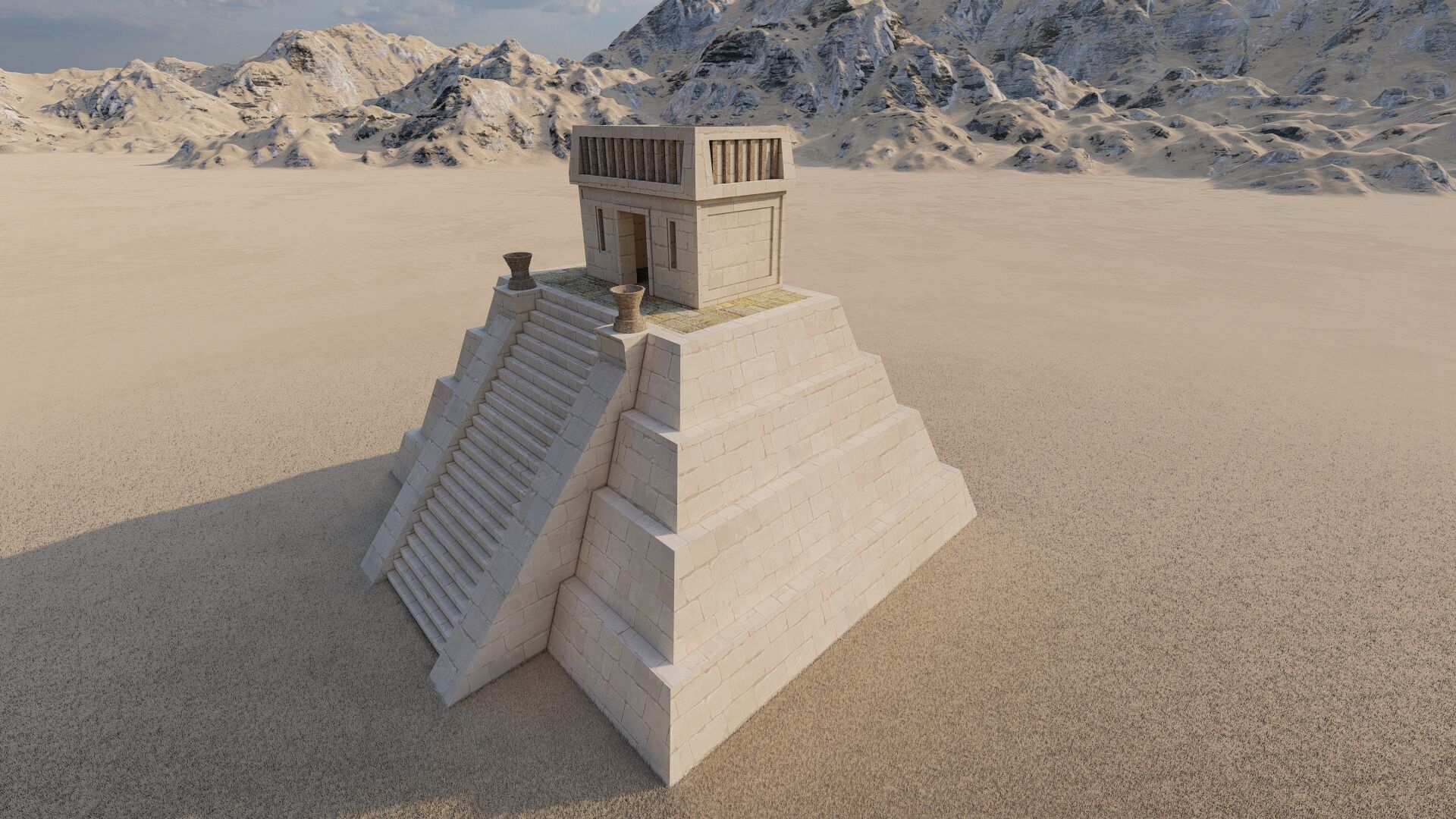 Zigurat ancient pyramid-Ziggurat Temple 3D model_18